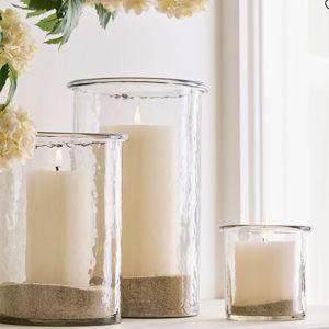 Arden Hammered Glass Hurricane - Large