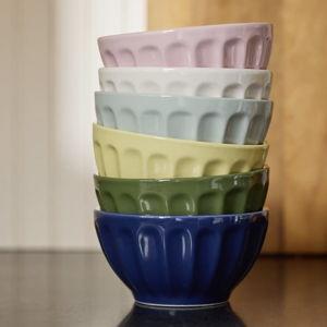The Latte Stoneware Cereal Bowls, Assorted Set of 6: Amelie Edition
