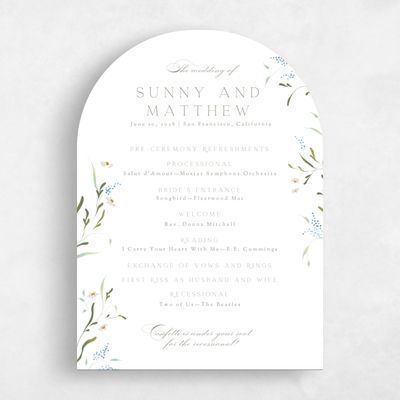 White Arch Wedding Program - Pero