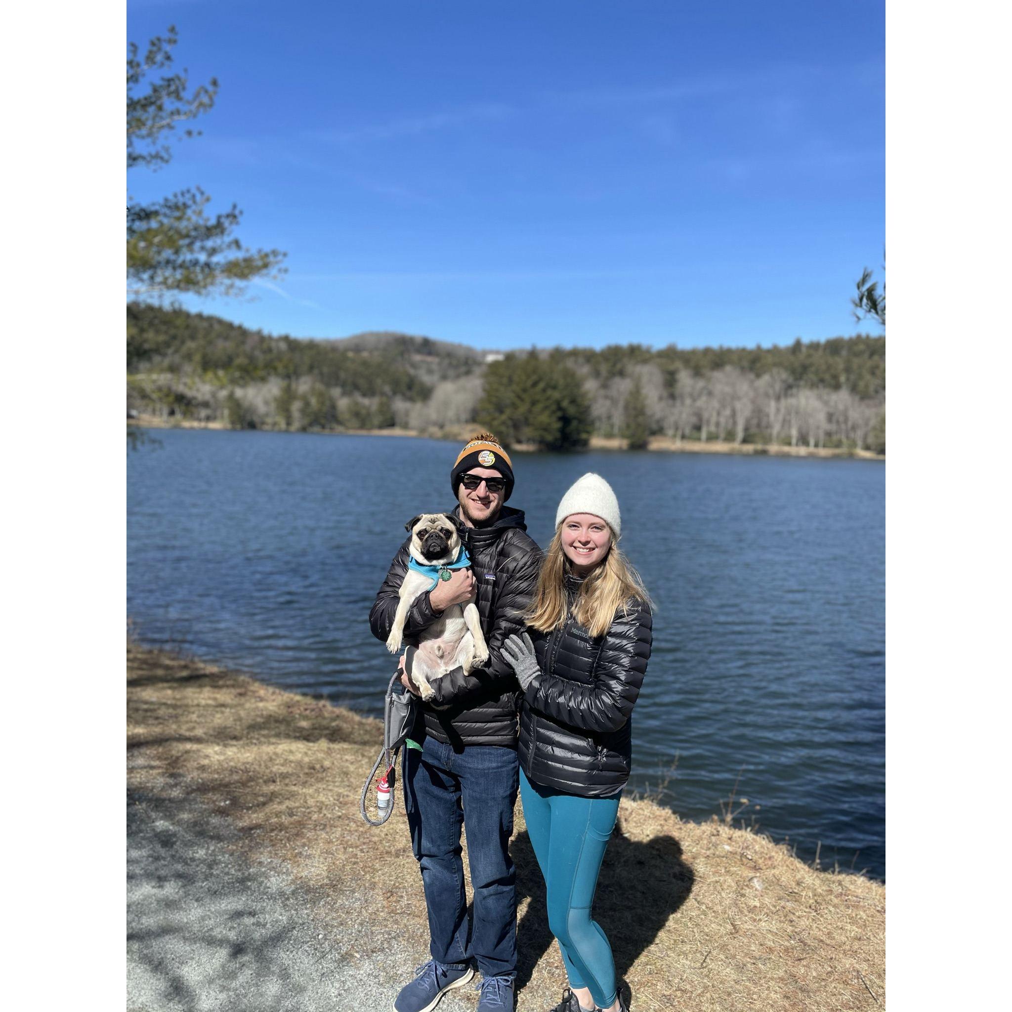 Family hike in Blowing Rock, NC - Mar 2021