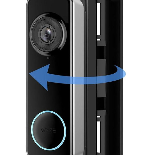 Doorbell Mount for Wyze Battery Video Doorbell and Video Doorbell v2,Wired, 35-135° Adjustable Angle No-Drilling Horizontal Wedge Wall Mounting Bracket, Left/Right Adjustable,for Apartment/House