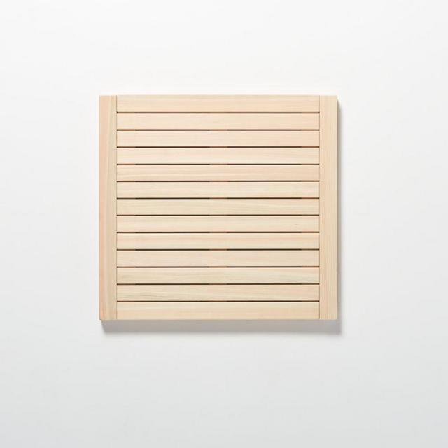 Lateral Hinoki Wood Bath Mat 21.75"X23"