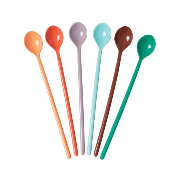 Melamine Latte Spoon - Assorted Colors - Follow The Call of The Disco Ball - Bundle of 6