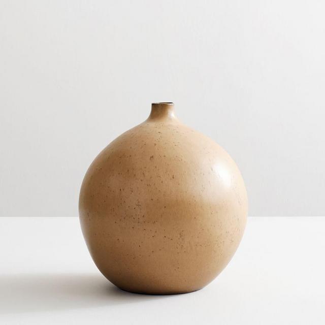 rustic brown vase, medium, brown