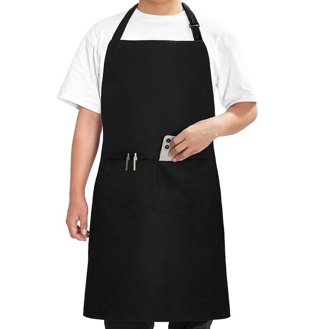 Syntus Adjustable Bib Apron with 2 Pockets Cooking Kitchen Aprons for Women Men Chef