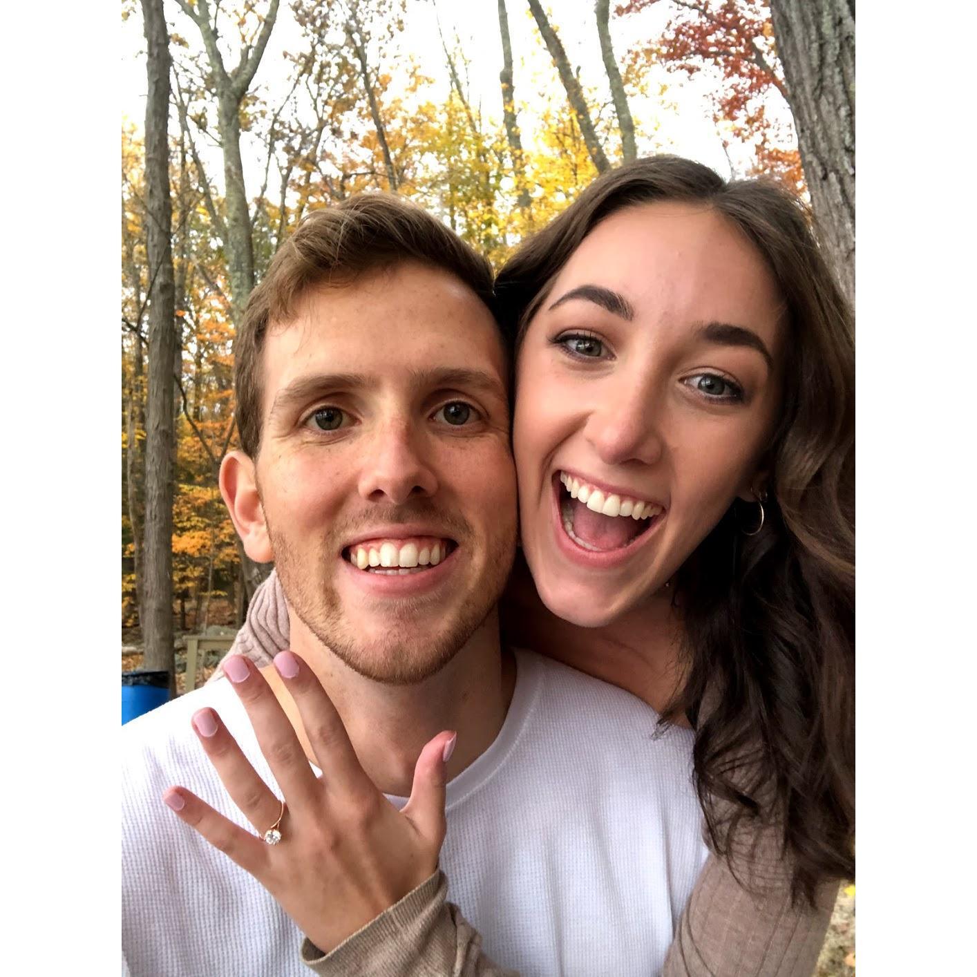 Matt popped the question right by the lake!