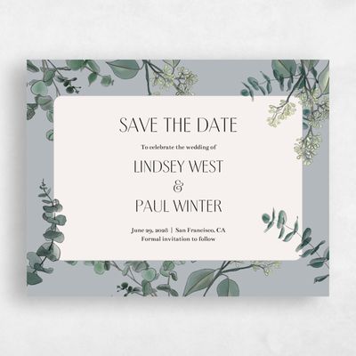 Blue Landscape Wedding Save the Date - Terian Landscape