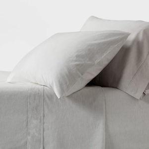 250 Thread Count Organic Percale Sheet Set - Threshold™ - Gray Chambray - Queen