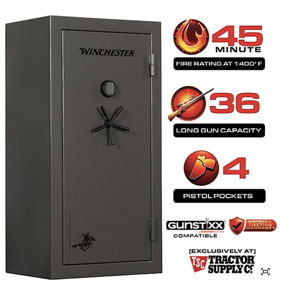 Winchester Safes 36 Long Gun 22.5 cu. ft. Electronic Lock Gun Safe, 45 Min. Fire Rating, Slate at Tractor Supply Co