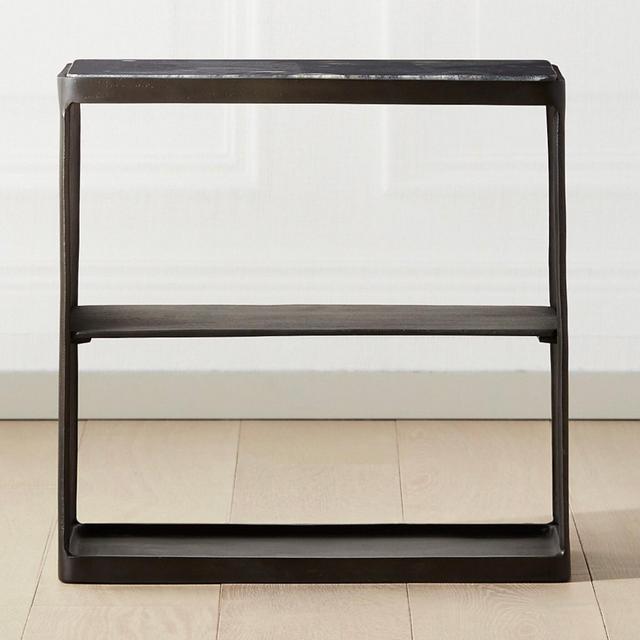 Quarry Black Marble Side Table