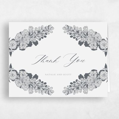 Seashell, Grey Wedding Thank You - Felce Landscape