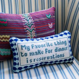 Reservations Needlepoint Pillow