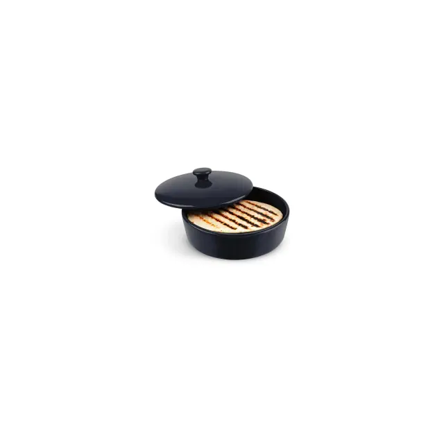 Kook Ceramic Tortilla Warmer with Lid, Blue, 8.5 Inch