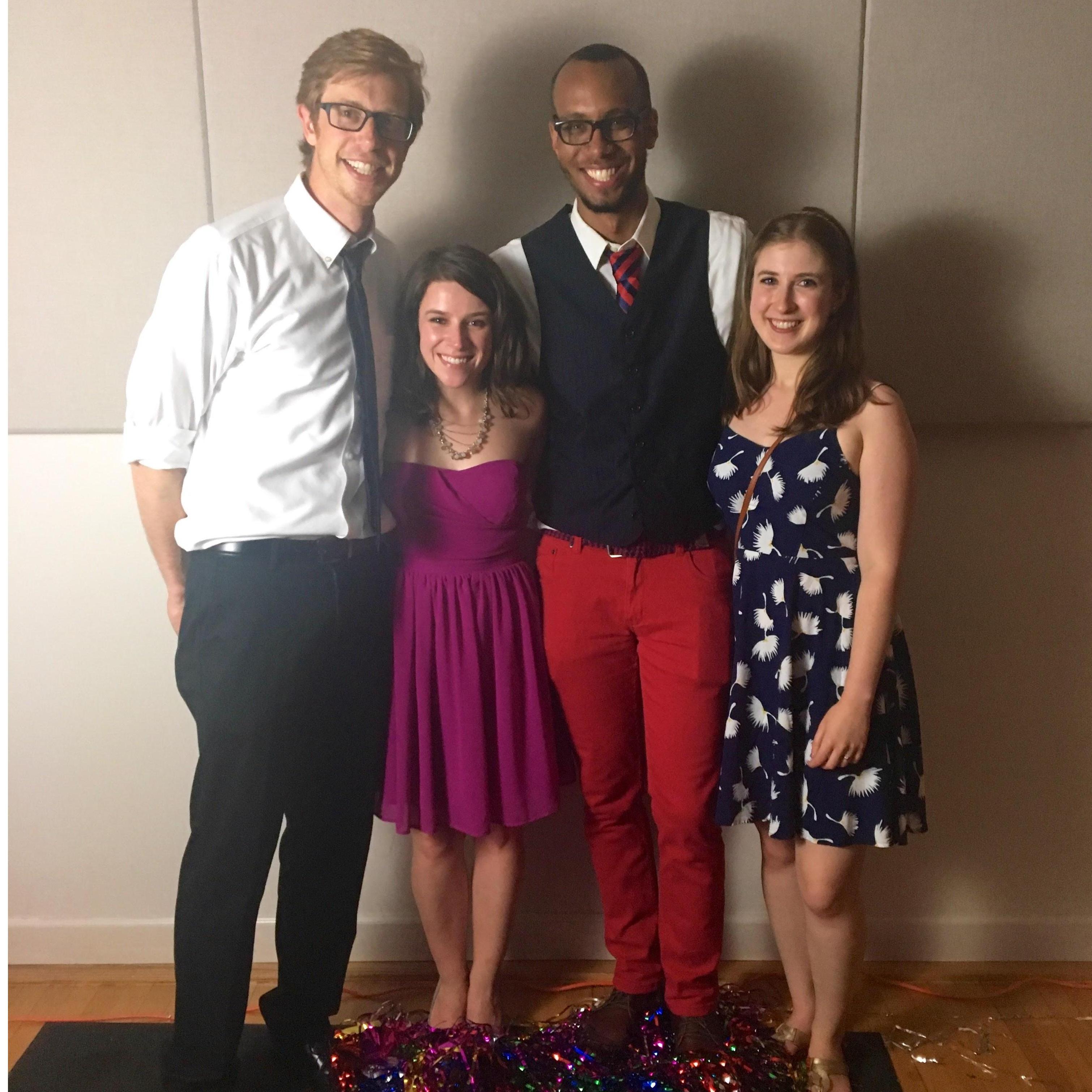 Our first photo together at Carrboro Prom (with the lovely Reddens on one of their early dates too!).