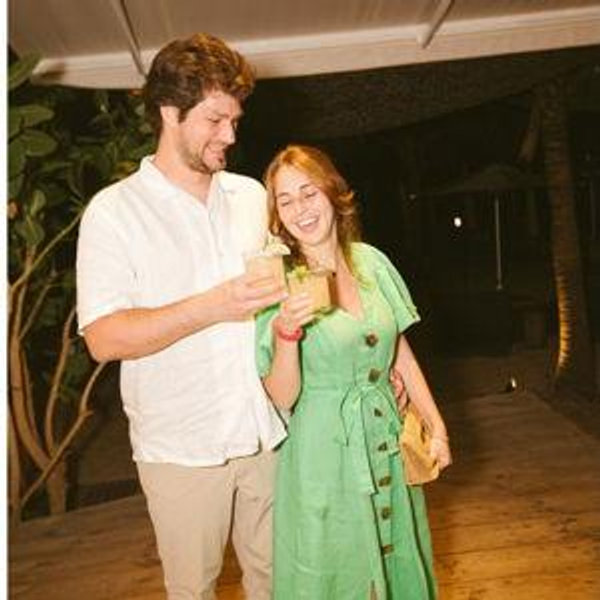 Cocktail hour on our honeymoon!