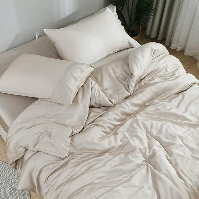 DOZ by SIJO 100% Organic Bamboo Sheet Set, Buttery Soft, Cooling for Hot Sleepers, Silky Breathable, Oeko-TEX , High GSM, 16" Deep Pockets - 3pc - 2 Pillowcases 1 Fitted Sheet (Fog, King)