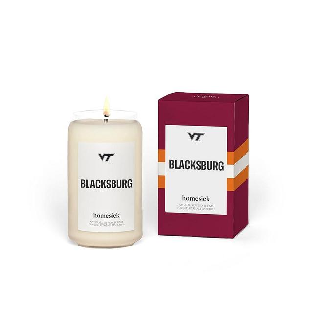 Homesick Blacksburg Scented Candle - Pine Needles, Rain & Orange Blossom Scented Natural Soy Wax Blend Candle - Premium Virginia Tech Souvenir for Women, Men, Friends, Family, Colleagues - 13.75 oz
