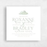 Green Wedding Invitation - Heritage Barn Type