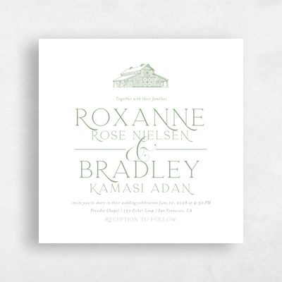 Multi-Colored Wedding Invitation - Heritage Barn Type