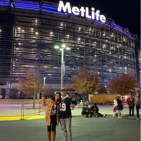The Dallas Cowboys VS. NY Giants at MetLife stadium. The day after he proposed!