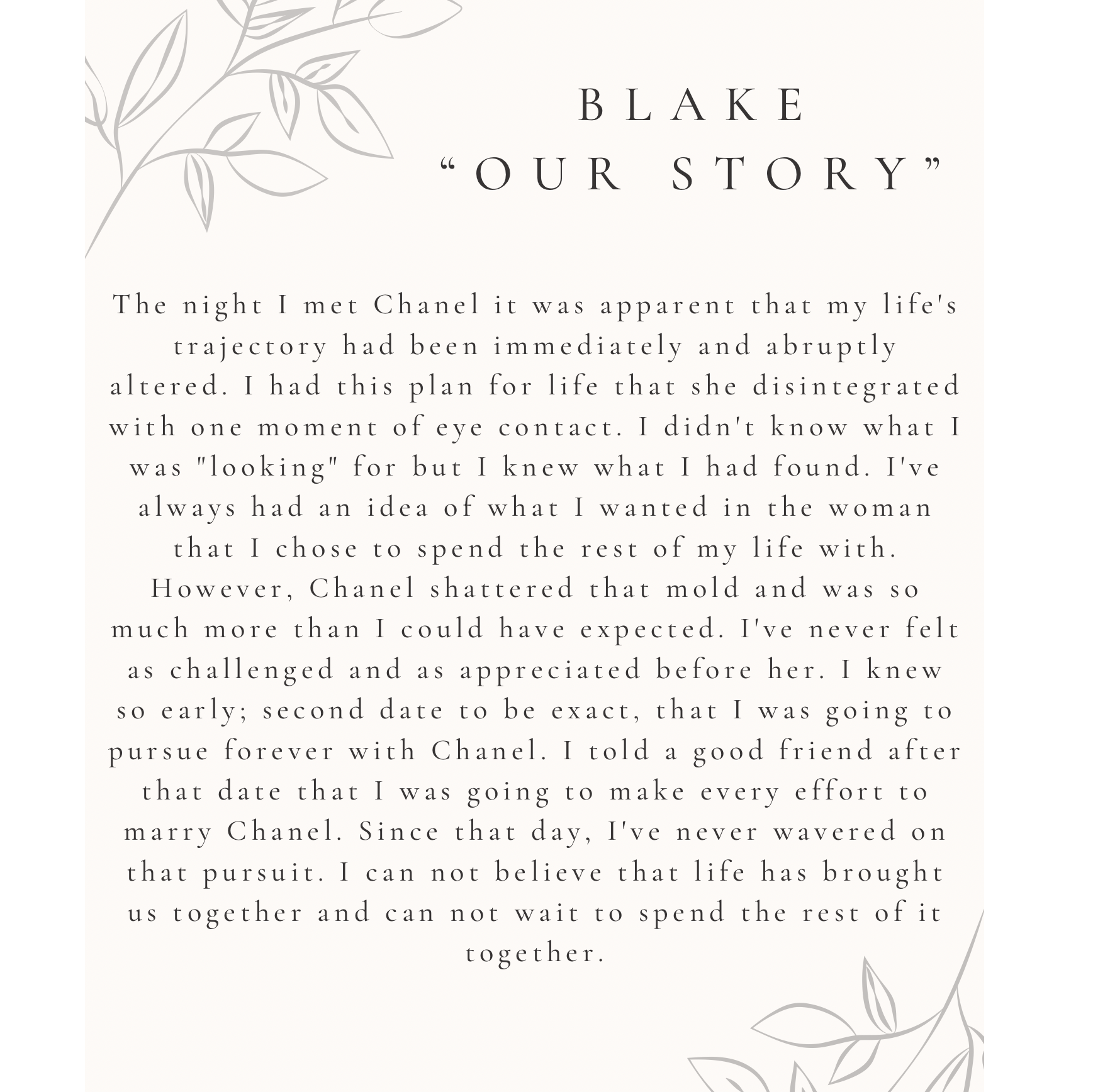 Blake "Our Story"