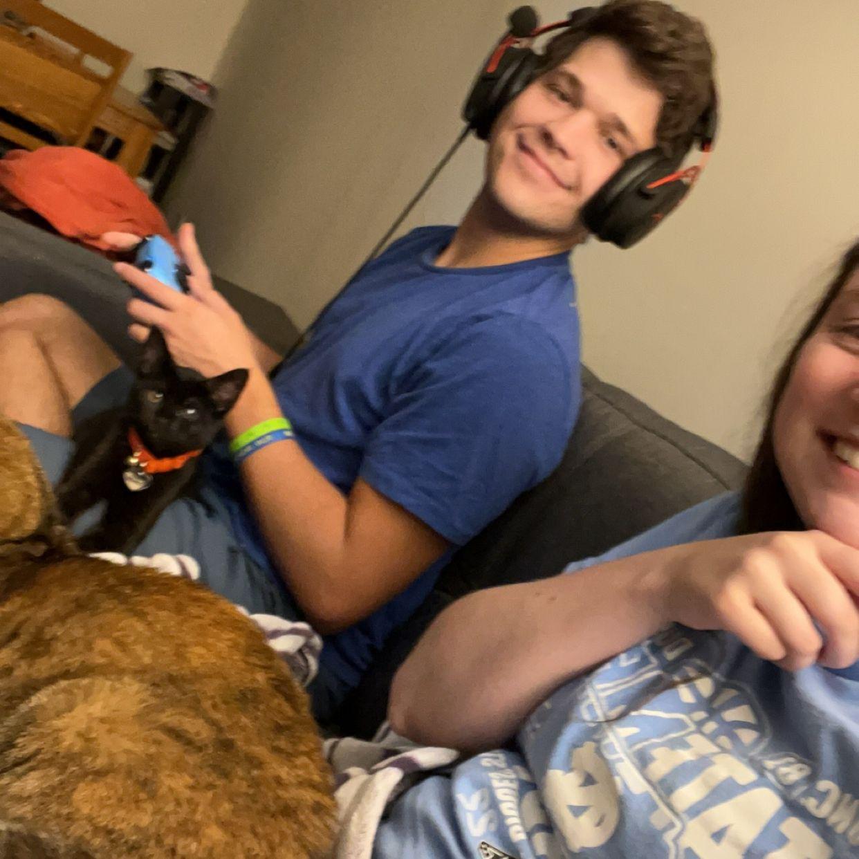 The first time we each had a cat in our lap June 19th, 2024