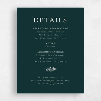 Dark Emerald, Green Wedding Enclosure - Leif