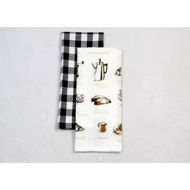 2pk Cotton Printed Kitchen Towels Brown - Threshold™