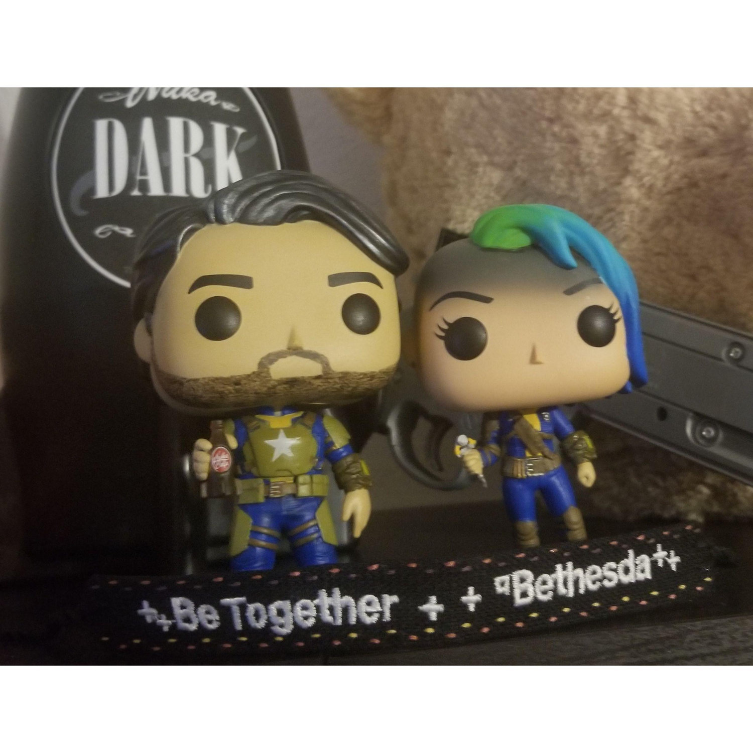 Cass customized some fallout funko pops to look like us, they're permanently on display in the collection room.