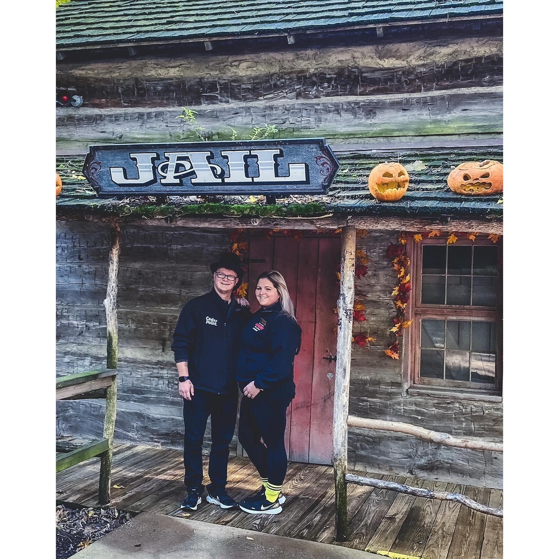 10/28/2017: Where Samantha was working when Tyler came over to talk to his friend, and we found ourselves talking to each other! "THE JAIL"