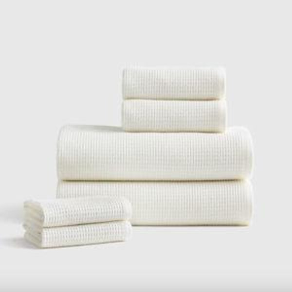 Turkish Waffle Terry Bath Towel Bundle - Ivory