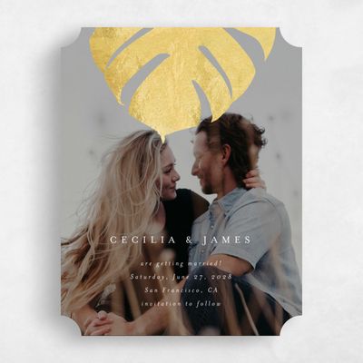 White Ticket Wedding Save the Date - Maui Photo Foil