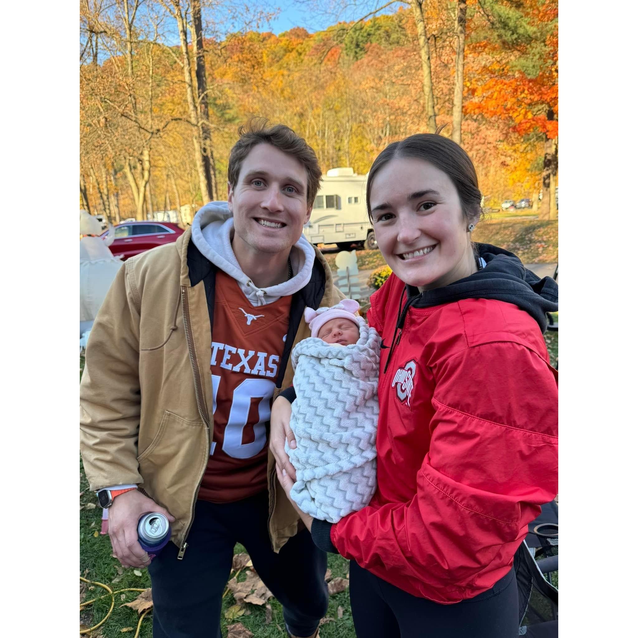 First time meeting Sutton Mae, daughter of Emily and Adam Harding. October, 2024.
