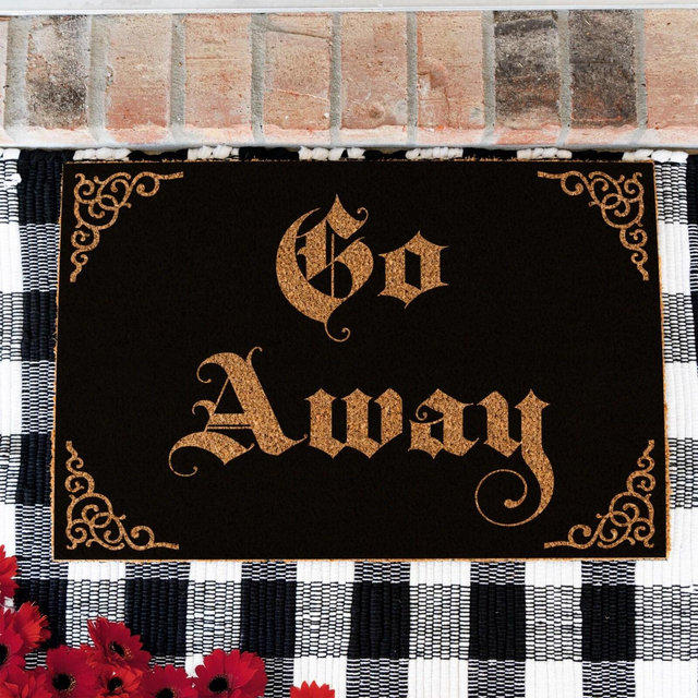 Go Away Doormat, Funny Doormat, Housewarming Gift, Welcome Mat, Funny Door Mat, Closing Gift, Wedding Gift, Go Away Mat, Gothic Door Mat