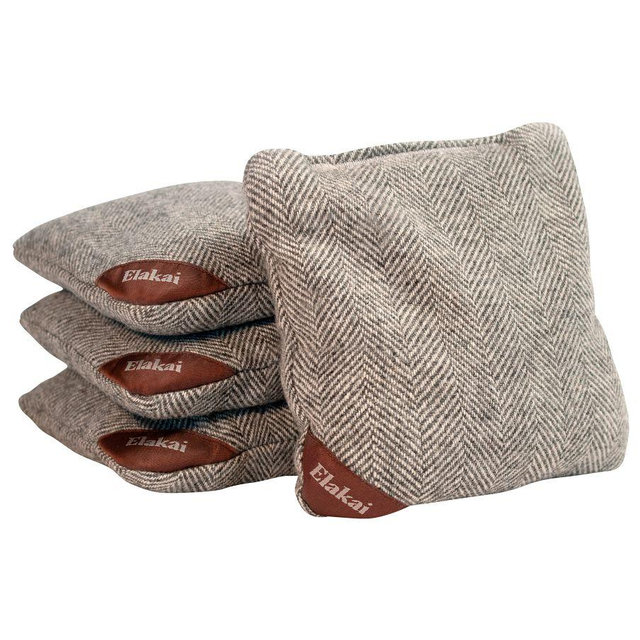 Herringbone Cornhole Bags, Set of 4 - Gray Dove