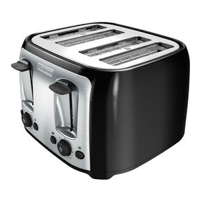 BLACK+DECKER 4-Slice Toaster, Classic Oval, Black with Stainless Steel Accents, TR1478BD