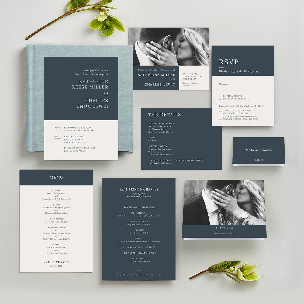 Stevens | Navy | Zola Wedding Enclosure Cards