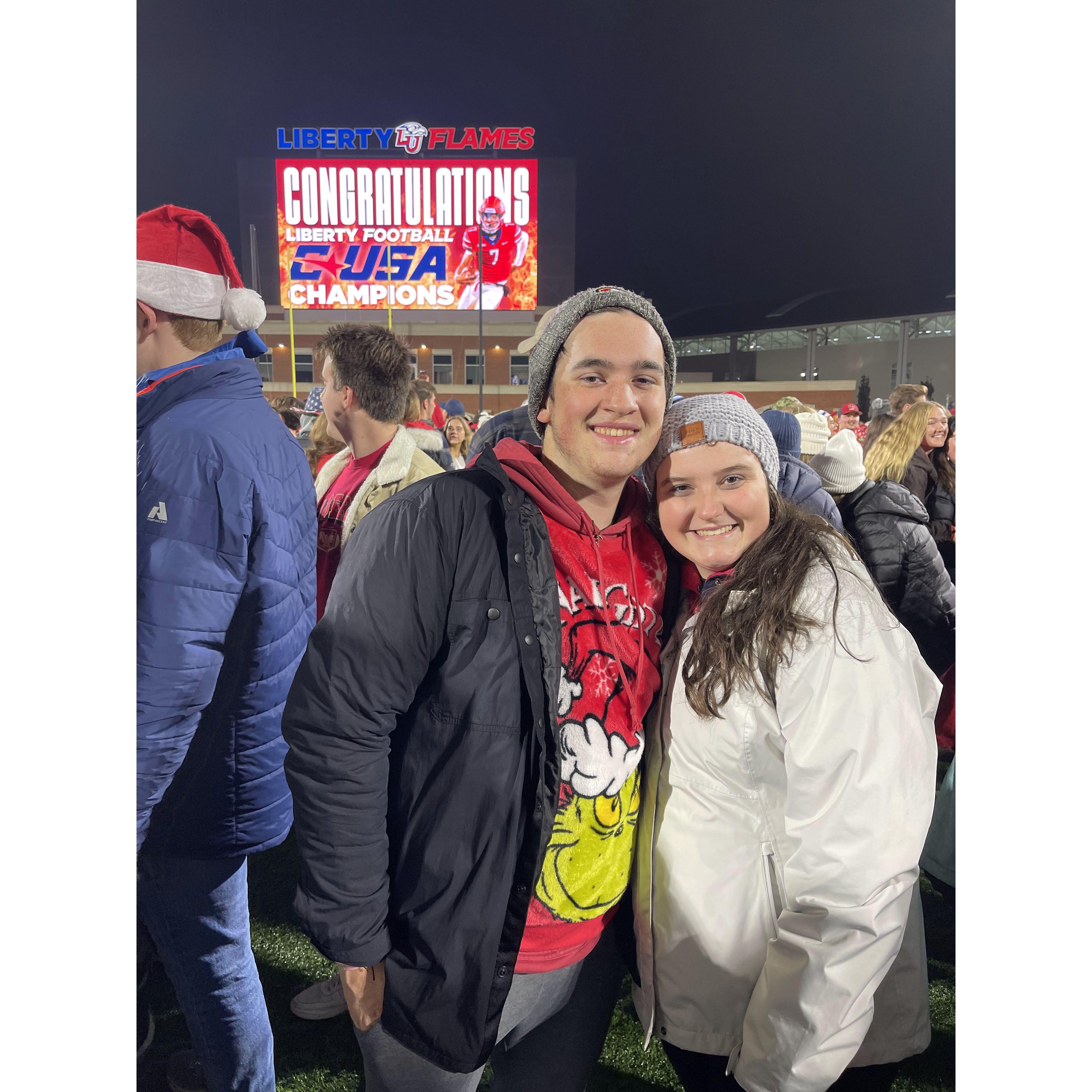 One of many football games together, but this one was extra cool!