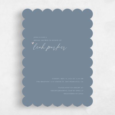 Blue Scalloped Wedding Wedding Shower Invitation - Marley Classic