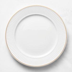 Pillivuyt Plisse Gold Porcelain Dinnerware Plates (Set of 8)