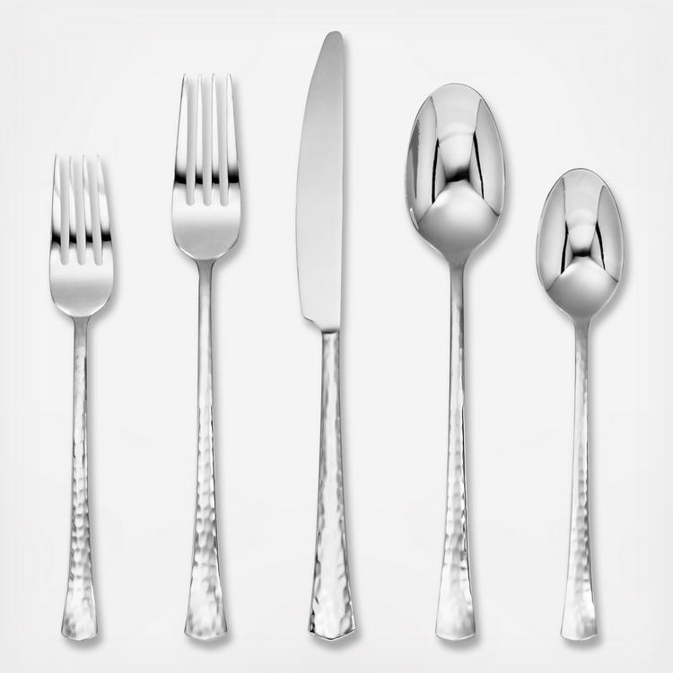 Cambridge Silversmiths, Raegan Hammered Mirror 20-Piece Flatware