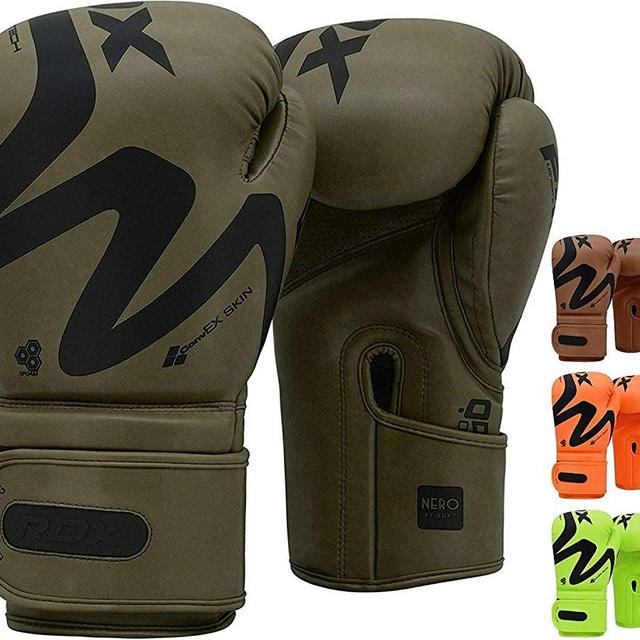 RDX Boxing Gloves for Training Muay Thai Maya Hide Leather Gloves for Sparring, Kickboxing, Fighting, Punch Bags, Double End Speed Ball Focus Pads Punching