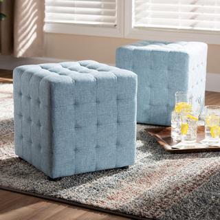 Elladio Upholstered Tufted Cube Ottoman, Set of 2