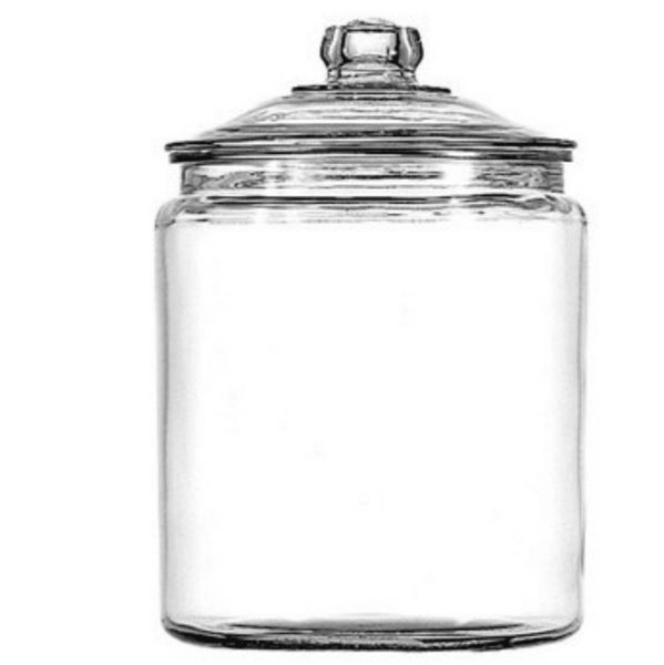 Anchor Hocking Heritage Hill Glass Jar with Lid, 1/2 Gallon, Best Used for Pantry Jar Storage and Display