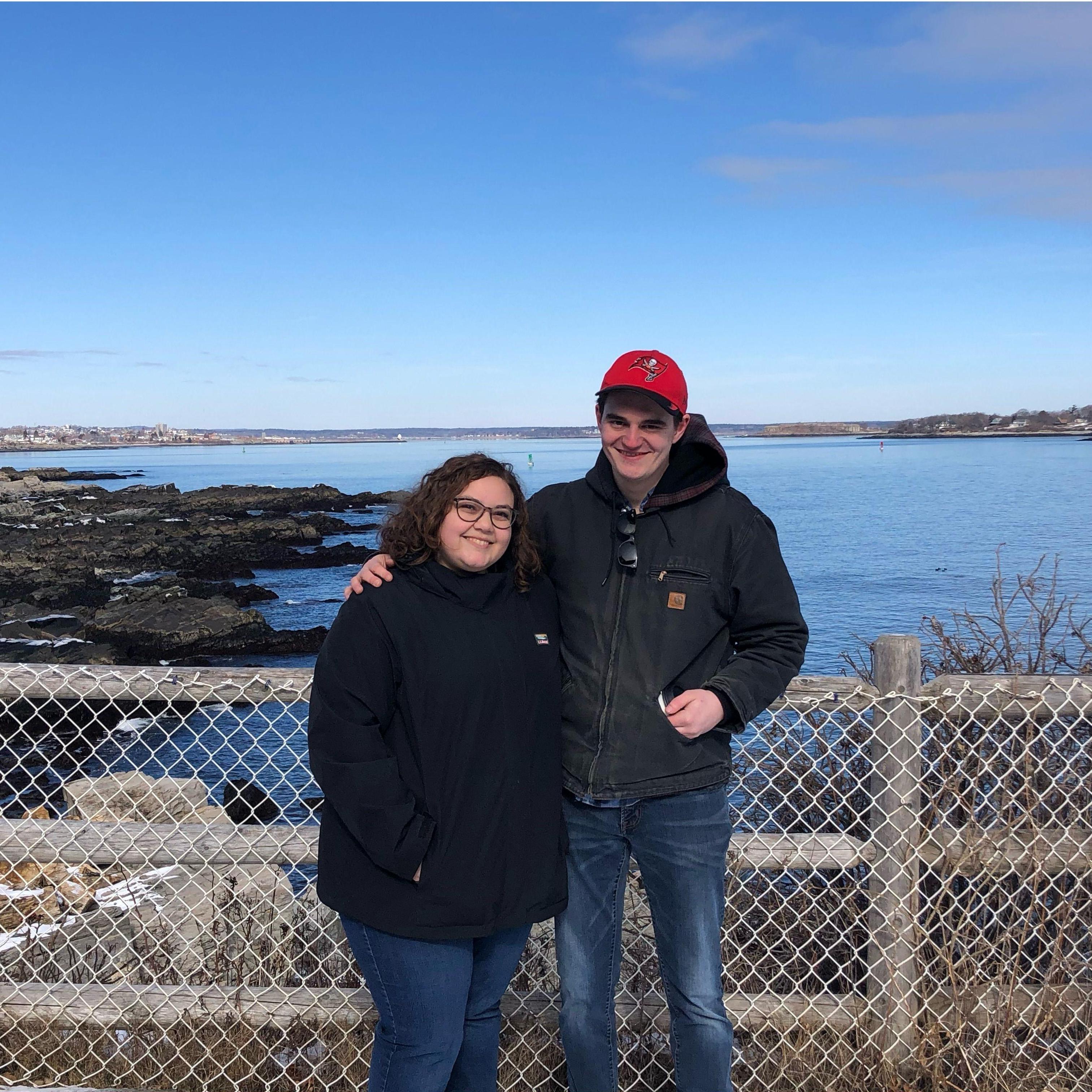 This was a photo taken of us in Portland, Maine during our first ever Valentine's day!