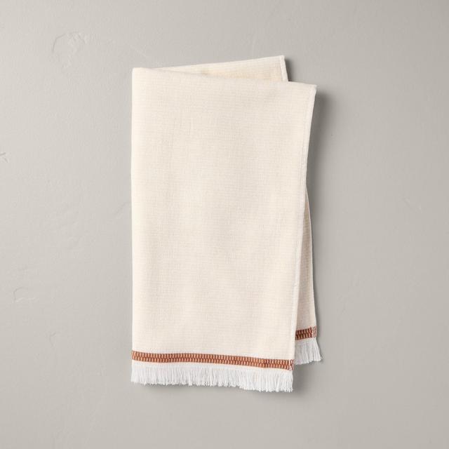 Twin Stripe Cotton Hand Towel Beige/Rust - Hearth & Hand™ with Magnolia