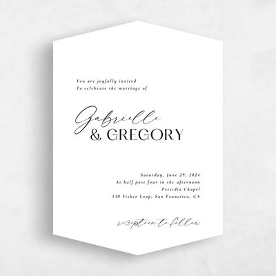 White Diamond Wedding Invitation - Sundell Portrait