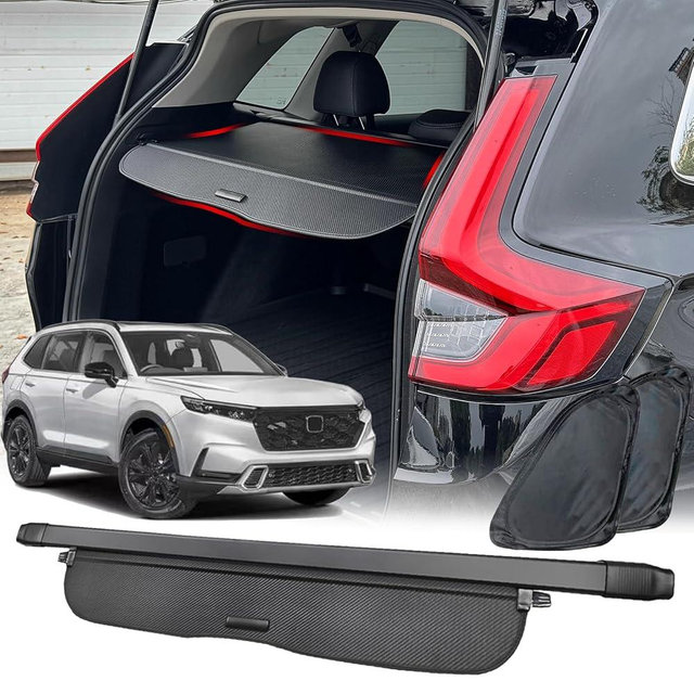 Volcaner Cargo Cover for 2023-2025 2026 Honda CRV Accessories, (Carbon Fiber Texture) for Honda CRV 2023-2026 Accessories(Include Hybrid) Retractable Trunk Cover Shield Shade Privacy Screen for CR-V