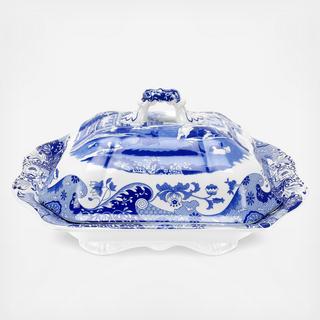 Blue Italian Vegetable Dish & Cover