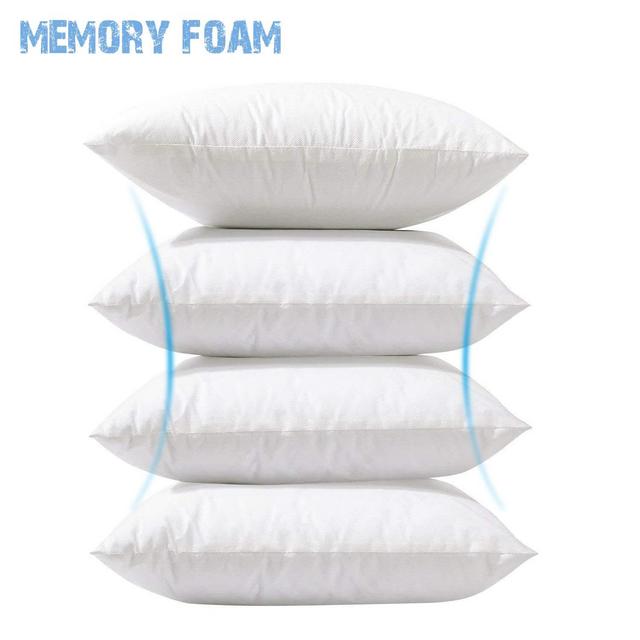 Phantoscope 4 Packs Throw Pillow Inserts Hypoallergenic Square Form Sham Stuffer Shredded Memory Foam 18 x 18 inches, 45 x 45 cm